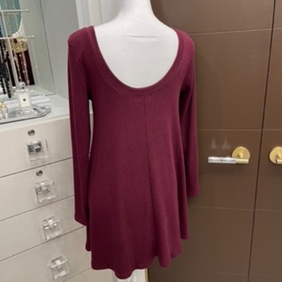 Ribbed Long Sleeve Cotton Dress - Picture 3 of 6
